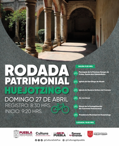 Secretaría de Arte y Cultura convoca a rodada patrimonial en Huejotzingo