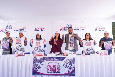 Invita Lupita Cuautle al Medio Maratón San Andrés Cholula 2025 con la Presentación de la Medalla y Kit