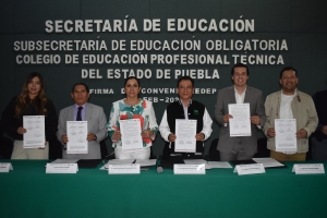 Firman convenio de colaboración IEDEP y Conalep Puebla para fortalecer la formación docente