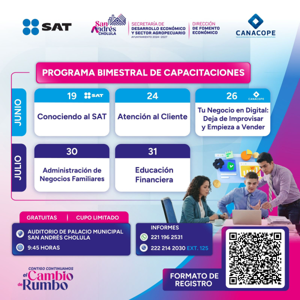 Capacitar&aacute; Gobierno de San Andr&eacute;s Cholula a emprendedores y empresas locales para el crecimiento de sus negocios