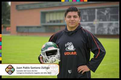 Integrante de Futbol Americano de la UDLAP es Casco de Oro en la categor&iacute;a Estudiante Jugador del A&ntilde;o