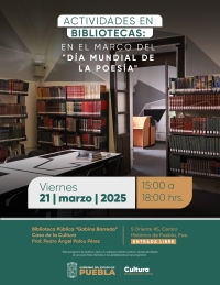 Alistan taller, conversatorio y recital por Día Mundial de la Poesía