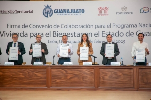 Firman Convenio de Colaboración para el Programa Nacional de Vivienda para el Bienestar en el Estado de Guanajuato.