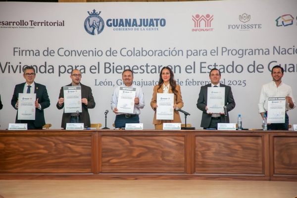 Firman Convenio de Colaboración para el Programa Nacional de Vivienda para el Bienestar en el Estado de Guanajuato.