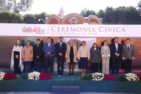 Encabeza Lupita Cuautle conmemoraci&oacute;n del D&iacute;a de la Bandera en San Andr&eacute;s Cholula