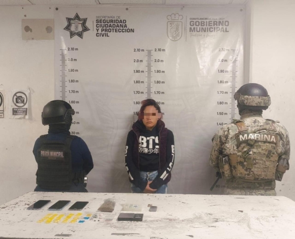 LA SECRETARÍA DE SEGURIDAD CIUDADANA Y PROTECCIÓN CIVIL DE CUAUTLANCINGO, DETIENE A PRESUNTA NARCOMENUDISTA POR DELITOS CONTRA LA SALUD